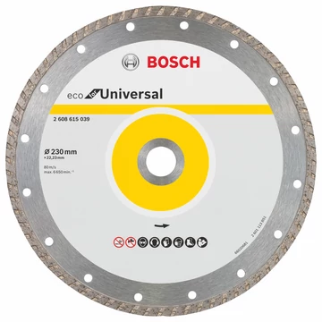 BOSCH GYÉMÁNT DARABOLÓTÁRCSA TURBO ECOFOR UNIVERSAL 230*22,23MM