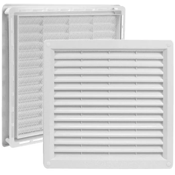 Szellőzőrács kerettel és rovarhálóval
