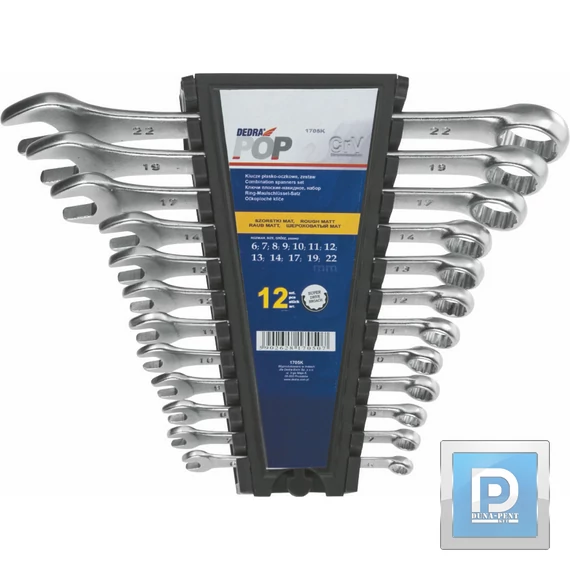 Lapos gyűrűskulcs készlet CrV 6,7,8,9,10,11,12,13,14,17,19,22mm