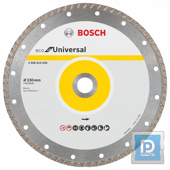 BOSCH GYÉMÁNT DARABOLÓTÁRCSA TURBO ECOFOR UNIVERSAL 230*22,23MM