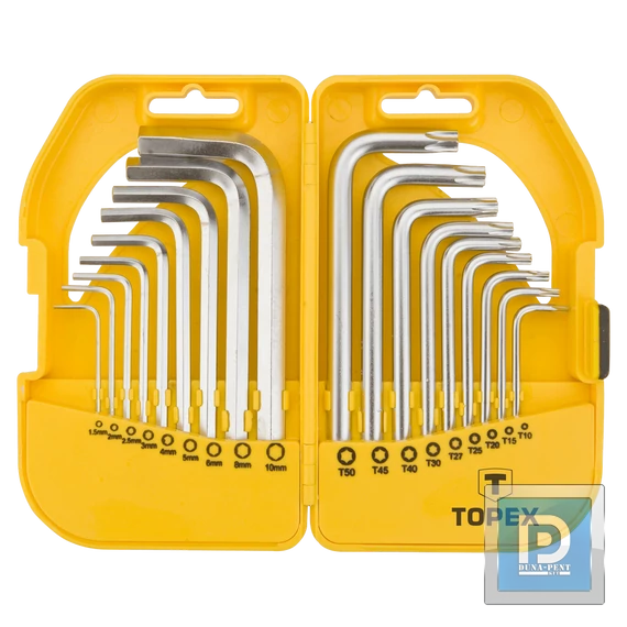 Imbusz és torx készlet 18 részes 1,5-10 T10-50 Topex