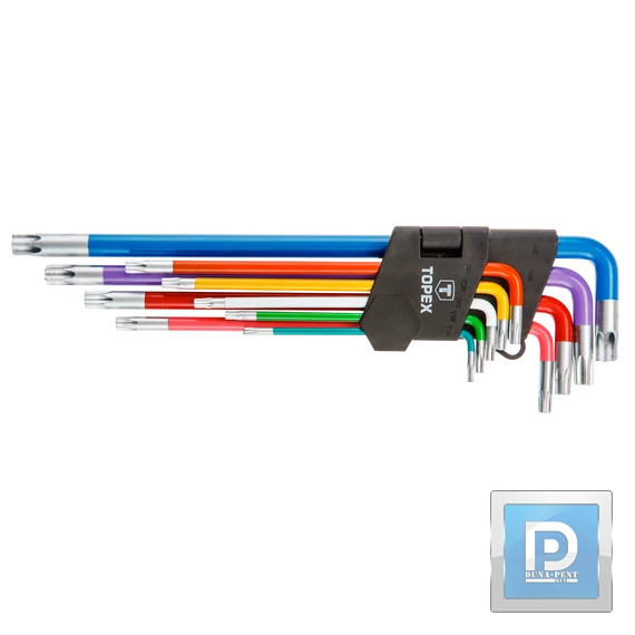 Torx készlet 9 részes T10-50 színes Topex