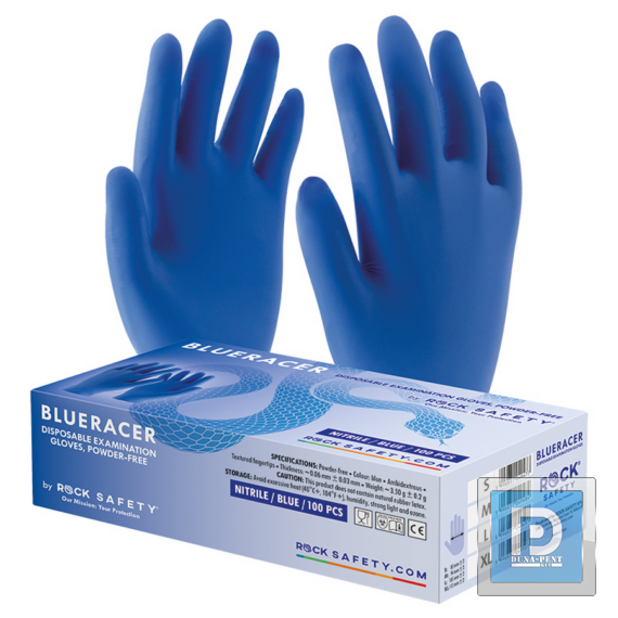 Nitril kesztyű Blueracel púder mentes kék (100db/doboz)