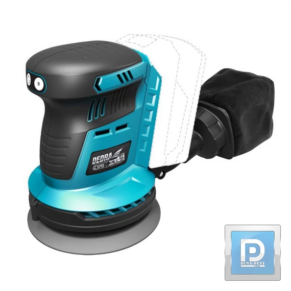 Akkumulátoros excentercsiszoló Brushless motor Akku nélkül! Dedra