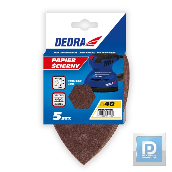 Delta csiszolópapír 140*140*80 40gr 5db/cs