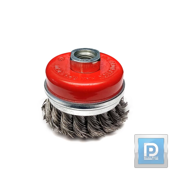 Acél harang drótkefe 65mm,M14 sodrott