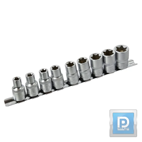 9 db-os TORX dugókulcs készlet 20-70mm 1/2" külső