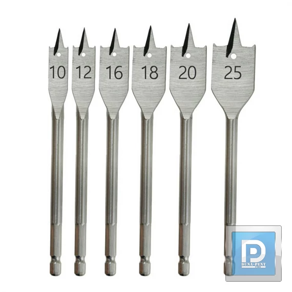Lapos fafúrószár készlet 6db m10,12,16,18,20,25mm