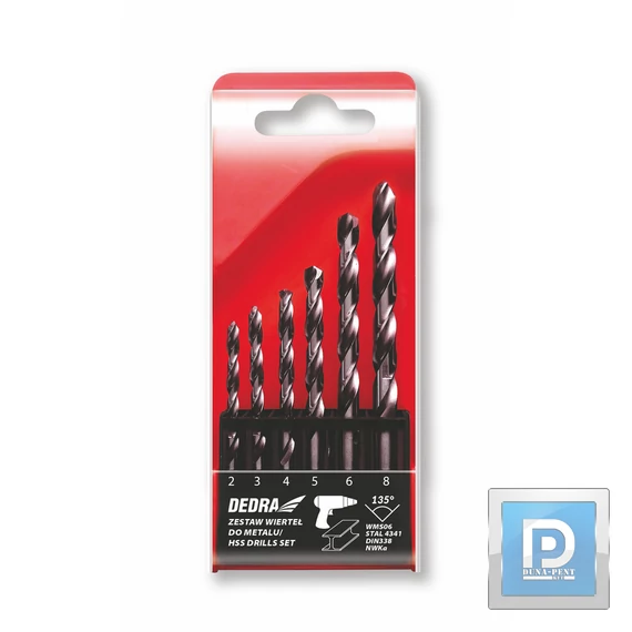 Fémfúró készlet HSS 2*49,3*61,4*75,5*86,6*93,8*117mm acél
